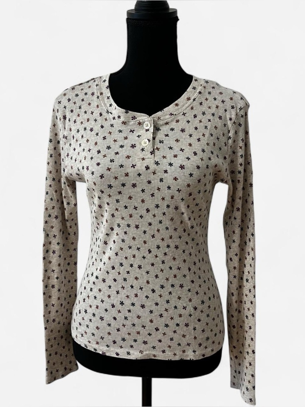 Vintage GAP Y2K Henley Bella Elena long sleeve dainty floral print early 2000